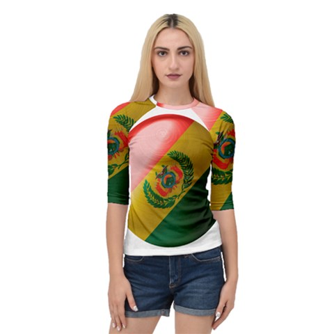 Bolivia Flag Country National Quarter Sleeve Raglan Tee by Sapixe