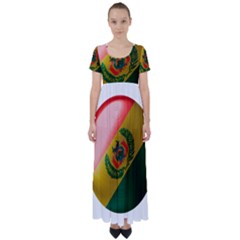 Bolivia Flag Country National High Waist Short Sleeve Maxi Dress by Sapixe