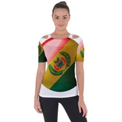 Bolivia Flag Country National Shoulder Cut Out Short Sleeve Top by Sapixe