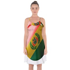 Bolivia Flag Country National Ruffle Detail Chiffon Dress by Sapixe