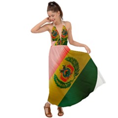 Bolivia Flag Country National Backless Maxi Beach Dress by Sapixe