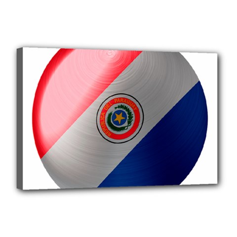 Paraguay Flag Country Nation Canvas 18  X 12  (stretched) by Sapixe