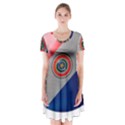 Paraguay Flag Country Nation Short Sleeve V-neck Flare Dress View1