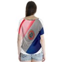 Paraguay Flag Country Nation V-Neck Flutter Sleeve Top View2