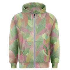 Watercolor Leaves Pattern Men s Zipper Hoodie by Valentinaart