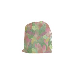 Watercolor Leaves Pattern Drawstring Pouch (xs) by Valentinaart