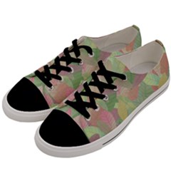 Watercolor Leaves Pattern Men s Low Top Canvas Sneakers by Valentinaart