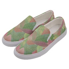 Watercolor Leaves Pattern Men s Canvas Slip Ons by Valentinaart