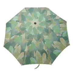 Watercolor Leaves Pattern Folding Umbrellas by Valentinaart