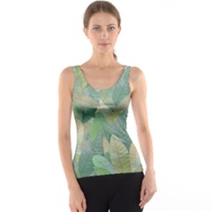 Watercolor Leaves Pattern Tank Top by Valentinaart