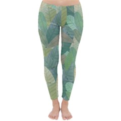 Watercolor Leaves Pattern Classic Winter Leggings by Valentinaart