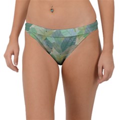 Watercolor Leaves Pattern Band Bikini Bottom by Valentinaart