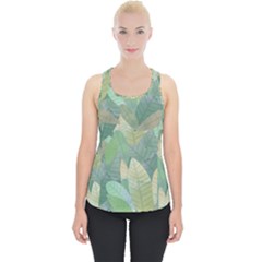 Watercolor Leaves Pattern Piece Up Tank Top by Valentinaart