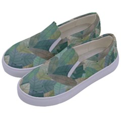 Watercolor Leaves Pattern Kids  Canvas Slip Ons by Valentinaart