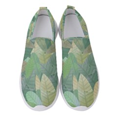 Watercolor Leaves Pattern Women s Slip On Sneakers by Valentinaart