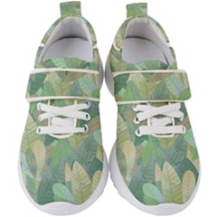 Watercolor Leaves Pattern Kids  Velcro Strap Shoes by Valentinaart