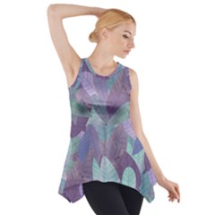 Watercolor Leaves Pattern Side Drop Tank Tunic by Valentinaart