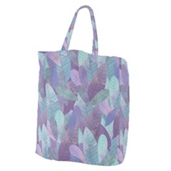 Watercolor Leaves Pattern Giant Grocery Tote by Valentinaart