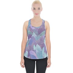 Watercolor Leaves Pattern Piece Up Tank Top by Valentinaart