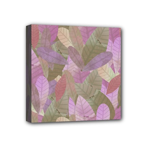 Watercolor Leaves Pattern Mini Canvas 4  X 4  (stretched) by Valentinaart