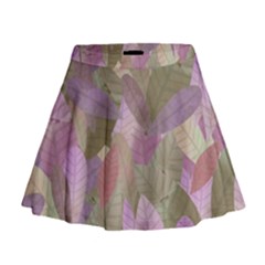 Watercolor Leaves Pattern Mini Flare Skirt