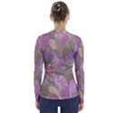 Watercolor leaves pattern V-Neck Long Sleeve Top View2