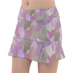 Watercolor Leaves Pattern Tennis Skirt