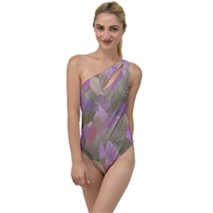 Watercolor Leaves Pattern To One Side Swimsuit