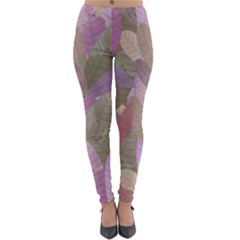 Watercolor Leaves Pattern Lightweight Velour Leggings by Valentinaart