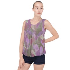 Watercolor Leaves Pattern Bubble Hem Chiffon Tank Top by Valentinaart