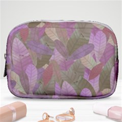 Watercolor Leaves Pattern Make Up Pouch (small) by Valentinaart