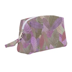 Watercolor Leaves Pattern Wristlet Pouch Bag (medium) by Valentinaart