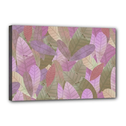 Watercolor Leaves Pattern Canvas 18  X 12  (stretched)