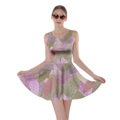 Watercolor Leaves Pattern Skater Dress