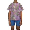 Watercolor leaves pattern Kids  Short Sleeve Swimwear View1