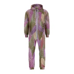 Watercolor Leaves Pattern Hooded Jumpsuit (kids)