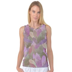 Watercolor Leaves Pattern Women s Basketball Tank Top by Valentinaart