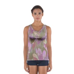 Watercolor Leaves Pattern Sport Tank Top  by Valentinaart