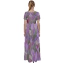 Watercolor leaves pattern High Waist Short Sleeve Maxi Dress View2