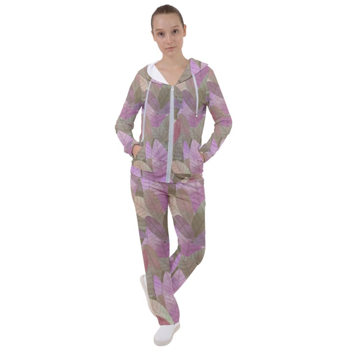 Watercolor leaves pattern Women s Tracksuit