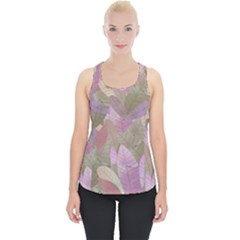 Watercolor Leaves Pattern Piece Up Tank Top by Valentinaart