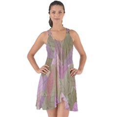 Watercolor Leaves Pattern Show Some Back Chiffon Dress