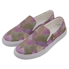 Watercolor Leaves Pattern Men s Canvas Slip Ons by Valentinaart