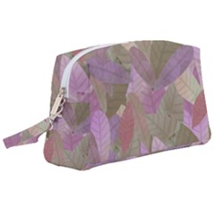 Watercolor Leaves Pattern Wristlet Pouch Bag (large) by Valentinaart