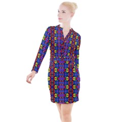 D 2 Button Long Sleeve Dress by ArtworkByPatrick