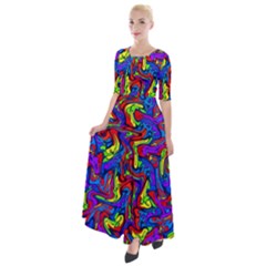 D 2 1 Half Sleeves Maxi Dress