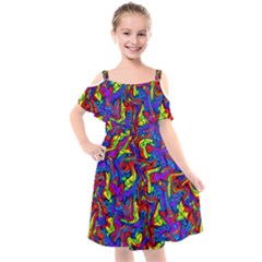 D 2 1 Kids  Cut Out Shoulders Chiffon Dress