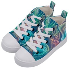 Opaled Abstract  Kids  Mid-top Canvas Sneakers by VeataAtticus