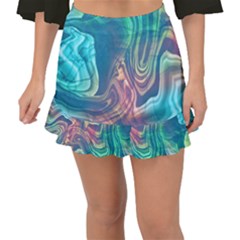 Opaled Abstract  Fishtail Mini Chiffon Skirt by VeataAtticus