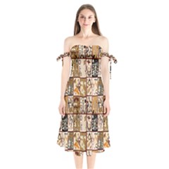 D 5 Shoulder Tie Bardot Midi Dress by ArtworkByPatrick